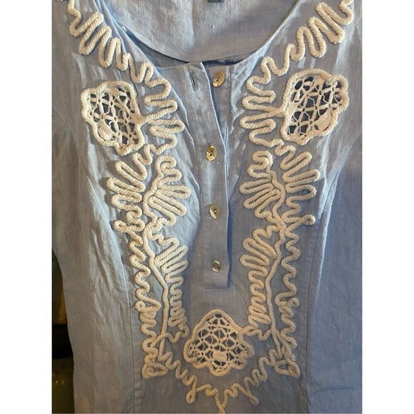 Brooks brothers, women’s blue embroidered tunic top size 2 - Picture 5 of 6